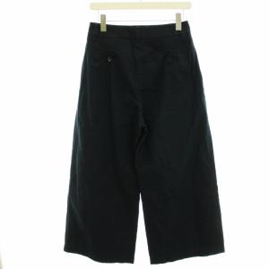 MARGARET HOWELL ワイドパンツ タック コットン 3 L 紺 ネイビー