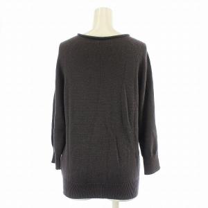 MARGARET HOWELL ニット カットソー プルオーバー 五分袖 クルーネック 麻 リネン 2 M グレー