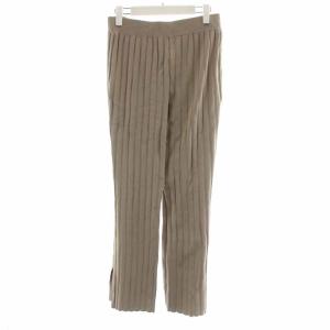 L'Appartement 20SS ワイドリブニットパンツ イージーパンツ ロング スリット 36 S ベージュ 20030560018510