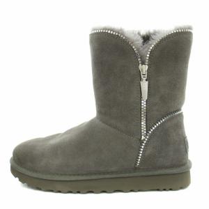 UGG australia フローレンス FLORENCE ショートブーツ ムートンブーツ 裏ボア USA7 24.0cm グレー 1013165