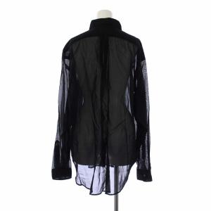 Shinzone 2022年製 シアーダディシャツ ブラウス ボタンダウン 長袖 RS 黒 ブラック