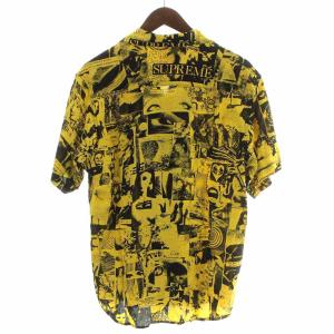 Supreme 18SS Vibrations Rayon Shirt オープンカラーシャツ 半袖 S イエロー