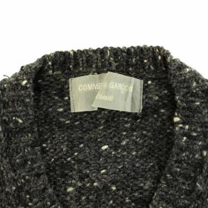 COMME des GARCONS HOMME ニット セーター Vネック 長袖 ローゲージ ウール ヴィンテージ チャコールグレー