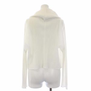 PLEATS PLEASE ISSEY MIYAKE イッセイミヤケ プリーツ カーディガン 長袖 襟付き  4 ホワイト PP31-J0144