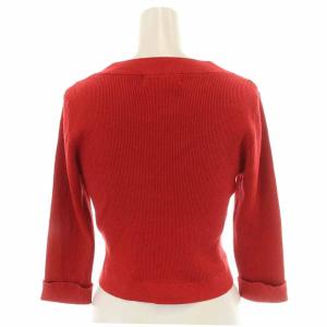 M'S GRACY 22SS ニットカーディガン ボレロ リブ 七分袖 38 M 赤 レッド