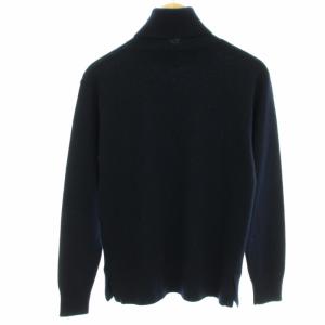 LANVIN en Bleu ニット セーター 長袖 タートルネック ウール カシミヤ混 48 M 紺 ネイビー