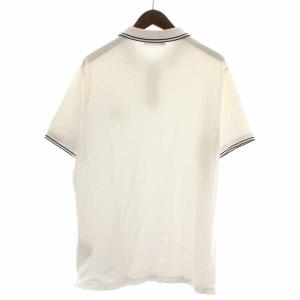 STONE ISLAND SLIM FIT ポロシャツ ロゴワッペン ライン 半袖 XL 白 ホワイト