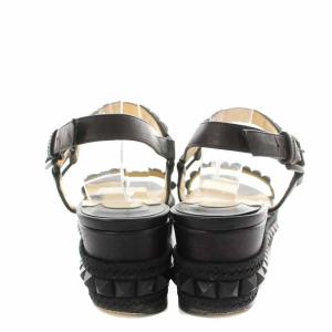 Christian Louboutin ストラップサンダル 厚底 スタッズ 39 26cm 黒 ブラック