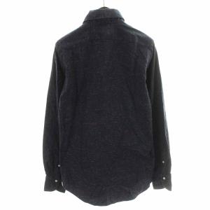 Finamore BARNEYS NEW YORK ホリゾンタルカラーシャツ カジュアルシャツ 長袖 M 紺 ネイビー