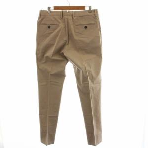 Ermenegildo Zegna regular fit テーパードパンツ センタープレス ジップアップ スラックス 大きいサイズ 50 XL ベージュ