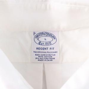 Brooks Brothers REGENT FIT ストレッチオックスフォードシャツ スポーツシャツ ワイシャツ 長袖 ボタンダウン 刺繍 L 白 ホワイト
