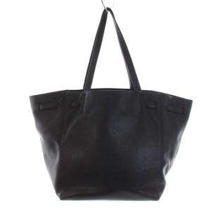 CELINE カバファントムスモールウィズベルト トートバッグ レザー ブラック