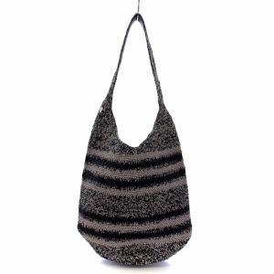 HELEN KAMINSKI CARILLO RAYA ワンショルダーバッグ ボーダー ラフィア 黒 ブラック ベージュ