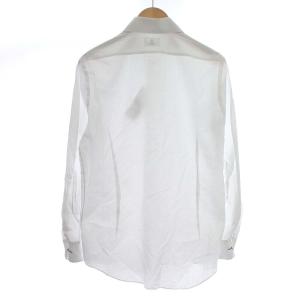 LANVIN ワイシャツ ドレスシャツ ペイズリー柄 長袖 ホリゾンタルカラー M相当 白 ホワイト