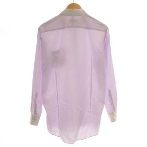 BLACK LABEL CRESTBRIDGE ワイシャツ ドレスシャツ 長袖 ストライプ ボタンダウン 41 M 紫 パープル