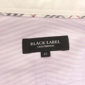 BLACK LABEL CRESTBRIDGE ワイシャツ ドレスシャツ 長袖 ストライプ ボタンダウン 41 M 紫 パープル