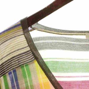 ETRO ニット カットソー Vネック カシミヤ シルク混 ストライプ 長袖 44 S マルチカラー