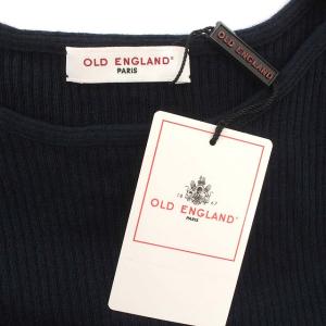 OLD ENGLAND 半袖ニット カットソー リブ ニット 36 S ネイビー 紺