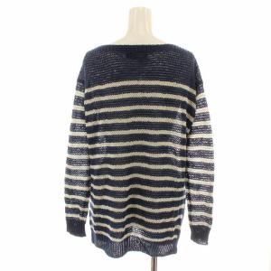 POLO RALPH LAUREN バスクシャツ ニット セーター 長袖 ボーダー ボートネック 麻 リネン XS 紺 ネイビー 白 ホワイト