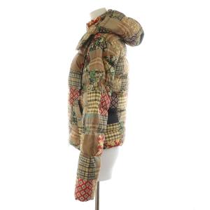 POLO RALPH LAUREN 近年モデル パッチワーク ダウンジャケット 総柄 XXS マルチカラー ベージュ レッド ブラウン