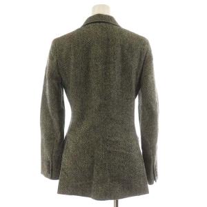 POLO RALPH LAUREN 近年モデル テーラードジャケット ヘリンボーン シングル 総柄 アルパカ混 0 XS グレー 黒 ブラック