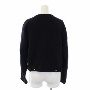 agnes b. 20SS CARDIGAN LE PETIT プレッション スウェットカーディガン 長袖 裏起毛 クルーネック 1 S 黒