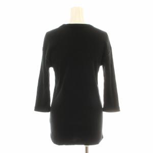 Deuxieme Classe Tシャツ カットソー リブ クルーネック 七分袖 黒 ブラック