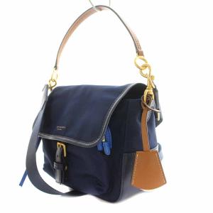 TORY BURCH ショルダーバッグ ハンドバッグ 2way ナイロン フラップ 紺 ネイビー 58402