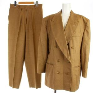 スーツ セットアップ 上下 テーラードジャケット ダブル 総裏地 パンツ ジップフライ チェック ウール 11 L 9 M