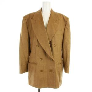 Calvin Klein スーツ セットアップ 上下 テーラードジャケット ダブル 総裏地 パンツ ジップフライ チェック ウール 11 L 9 M