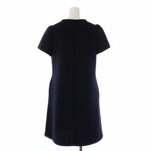 M'S GRACY ワンピース ひざ丈 半袖 キルティング 切替 ワッペン 38 M 紺 ネイビー