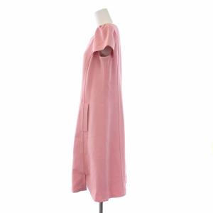 M'S GRACY ワンピース ひざ丈 半袖 クルーネック 42 L ピンク