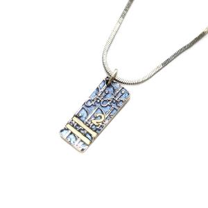 トロッター ネックレス ペンダント シルバー色 青 ブルー