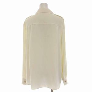 Lois CRAYON ミリタリーシャツ ブラウス 長袖 金ボタン M 白 ホワイト
