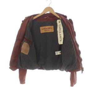GIORGIO BRATO ORGANIC EDITION ライダースジャケット ラムレザー シルク混 46 ブラウン