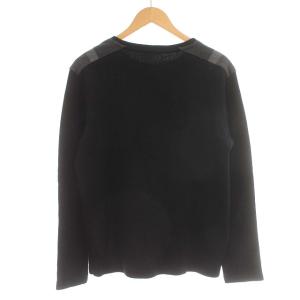 BLACK LABEL CRESTBRIDGE 近年モデル ロンT ウール混 カットソー 長袖 ワッフル L 黒 ブラック