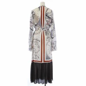 Ameri VINTAGE 19AW UNDRESSED CRUISE SCARF DRESS ロングワンピース 長袖 総柄 プリーツ 切替 M マルチカラー
