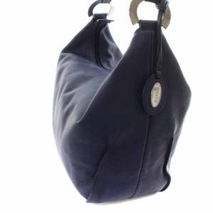 FURLA ワンハンドルバッグ ワンショルダーバッグ レザー ロゴチャーム付き 青 ブルー F4637