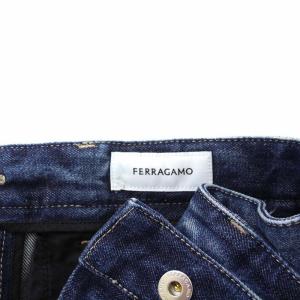 Salvatore Ferragamo デニムパンツ ジーンズ ストレート ダメージ加工 42 M 青 ブルー