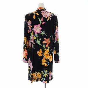 LEONARD FASHION ノーカラージャケット 花柄 L ブラック
