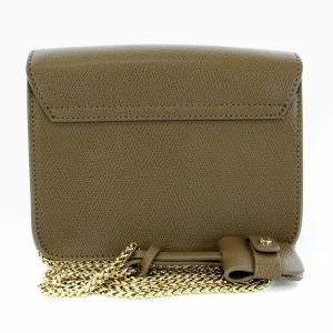 FURLA メトロポリス ショルダーバッグ ポシェット レザー チェーン 茶 ブラウン
