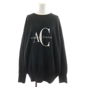 スウェット トレーナー ロゴ刺繍 長袖 コットン チャコールグレー