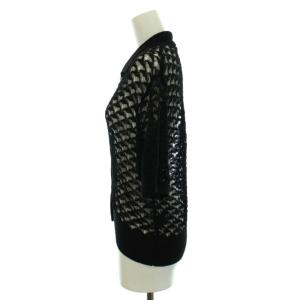 BEAUTY&YOUTH UNITED ARROWS H COTTON NYLON CORD COLLAER KNIT ポロシャツ メッシュ ブラック