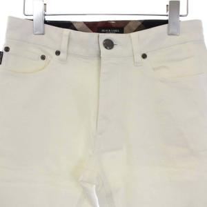 BLACK LABEL CRESTBRIDGE デニムパンツ ジーンズ ストレッチ 裏地チェック S 白 ホワイト