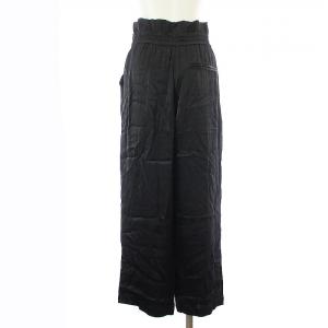 3.1 phillip lim ワイドパンツ イージーパンツ リボン ベルト サテン 0 XS 黒 ブラック