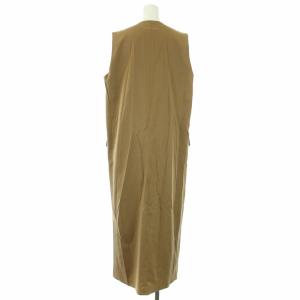 MM6 Maison Margiela 20AW ワンピース シワ加工ツイルポリウール ロング ノースリーブ  36 S 茶 キャメル