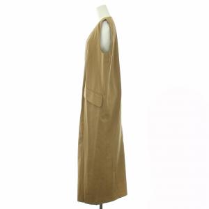 MM6 Maison Margiela 20AW ワンピース シワ加工ツイルポリウール ロング ノースリーブ  36 S 茶 キャメル