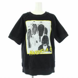 21SS リバーススウェット プリント シャツ トレーナー 半袖 S 黒 ブラック S52GU0134