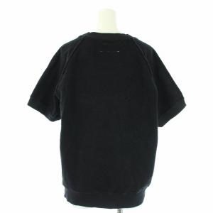 MM6 Maison Margiela 21SS リバーススウェット プリント シャツ トレーナー 半袖 S 黒 ブラック S52GU0134