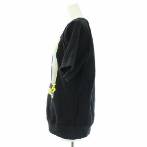 MM6 Maison Margiela 21SS リバーススウェット プリント シャツ トレーナー 半袖 S 黒 ブラック S52GU0134